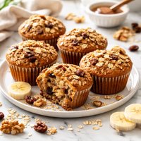 Oatmeal Banana Raisin Nut Muffins