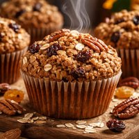 Oatmeal Bran Muffins with Raisins Pecans