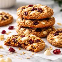 Oatmeal Cookies W White Chocolate Chips and Cranberries