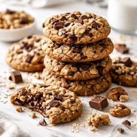 Oatmeal Nut Chocolate Cookies