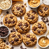Oatmeal Peanut Butter and Chocolate Chunk Cookies
