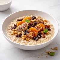 Oatmeal Porridge with Raisins Apricots and Figs