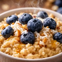Oatmeal with Blueberries and Coconut