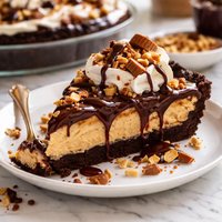 Oh My Peanut Butter Hot Fudge Pie