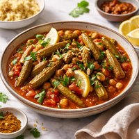Okra Chickpea Tagine