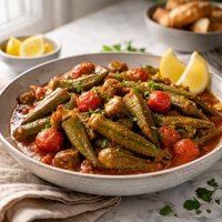 Okra with Tomatoes Bamies Me Saltsa