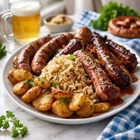 Oktoberfest Kraut Sausage Spareribs and Potatoes