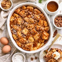 Old Fashion Bread Pudding with Caramel Sauce