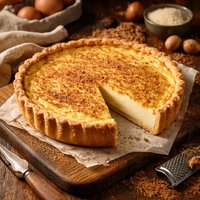 Old Fashioned Baked Egg Custard Tart with Nutmeg