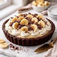 Old Fashioned Banana Cream Pie with Chocolate Pastry