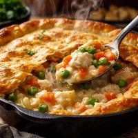 Old Fashioned Chicken Pot Pie in a Pan