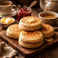 Old Fashioned Home Made English Crumpets for Tea Time