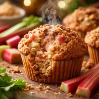 Old Fashioned Rhubarb Muffins