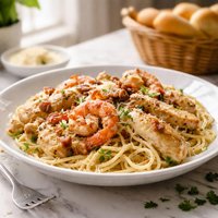 Olive Garden Chicken and Shrimp Carbonara