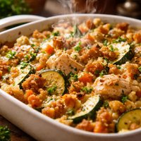One Bowl Chicken Zucchini Stuffing Casserole