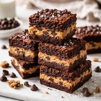 One Bowl Cookie Stuffed Brownies