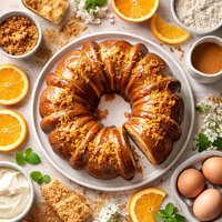 One Bowl Orange Graham Bundt Cake with Brown Sugar Glaze