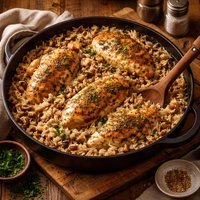 One Pan No Peek Chicken and Rice