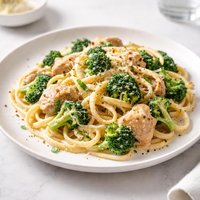 One Pot Creamy Noodles with Chicken and Broccoli