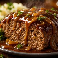 Onion and Brown Gravy Meatloaf
