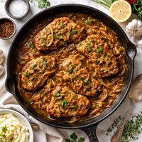 Onion and Garlic Smothered Pork Chops