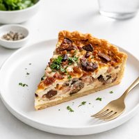 Onion Bacon Mushroom Quiche