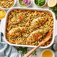 Onion Chicken Stuffing Bake