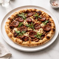 Onion Jam and Chorizos Pizza