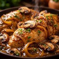 Onion Mushroom Crock Pot Chicken