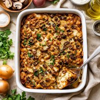 Onion Mushroom Potato Kugel