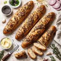 Onion Poppy Seed Baguettes