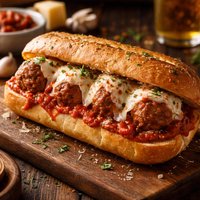Ooey Gooey Meatball Submarine Sandwich