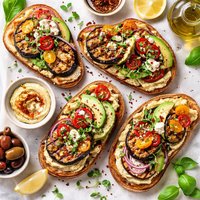 Open Face Grilled Eggplant Sandwiches