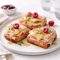 Open Face Monte Cristo Sandwiches