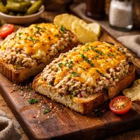 Open Face Tuna Melt Sandwich