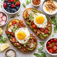 Open Faced Breakfast Sandwiches for Two