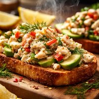 Open Faced Crab Sandwiches