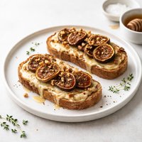 Open Faced Dried Fig and Melted Cheese Sandwiches