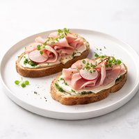 Open Faced Ham Sandwiches