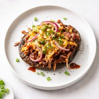 Open Faced Portabella Barbecue Melt for One