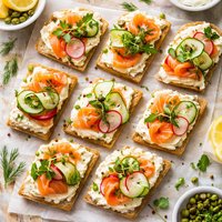 Open Faced Salmon Tea Sandwiches