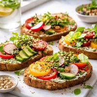Open Faced Vegetable Sandwiches
