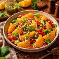 Orange and Capsicum Salad with Lemon Balm Dressing