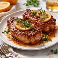 Orange Bourbon Glazed Pork Chops