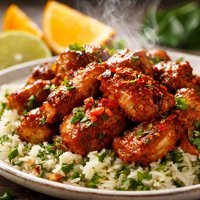 Orange Chipotle Chicken with Cilantro Rice