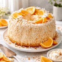Orange Coconut Angel Food Cake