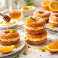 Orange Doughnuts with Honey Yo Yo
