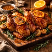 Orange Glazed Game Hens