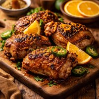 Orange Jalapeno Mustard Turkey Thighs