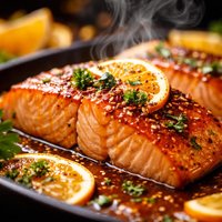 Orange Maple Glazed Baked Salmon